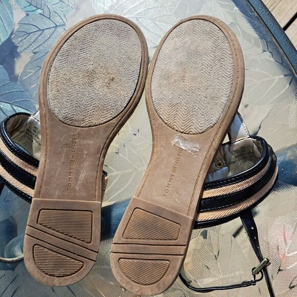 TOMMY HILFIGER THONG SANDALS WOMENS SIZE 8 M SLINGBACK FLATS MODERN Y2K CLASSY - Picture 6 of 7